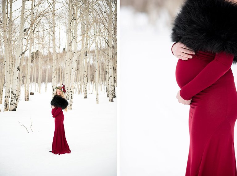 winter maternity photo shoot