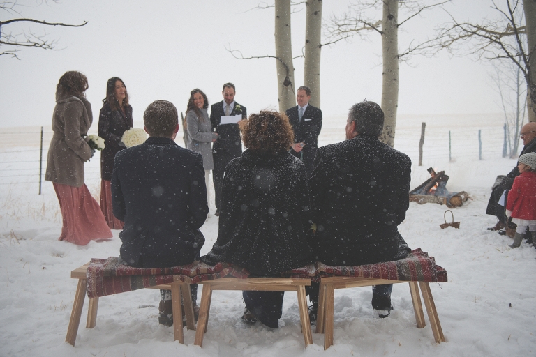 ceremony for a silverthorne elopement in the woods