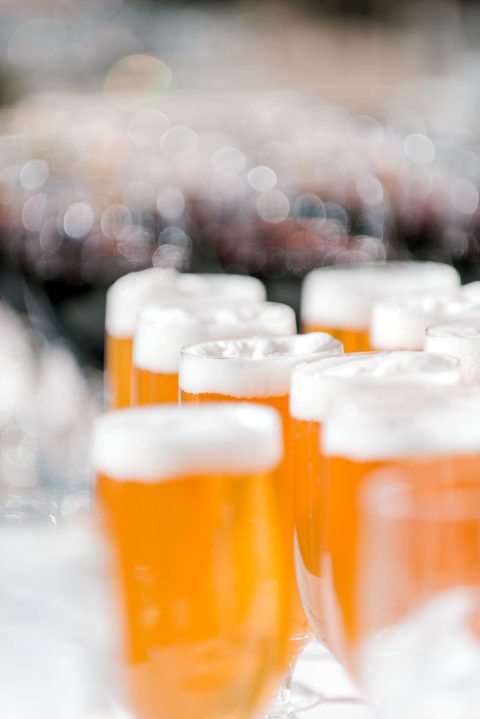 beer at a wedding reception