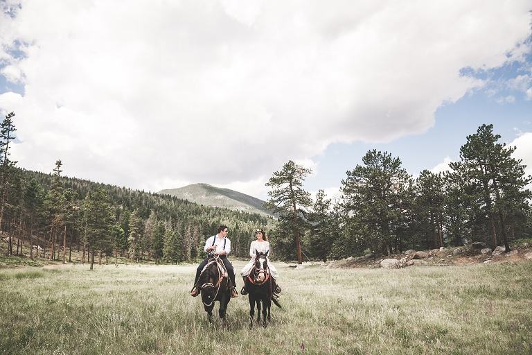 horse adventure wedding, adventure elopement, Rocky Mountain national park wedding, Colorado elopement, alps elopement